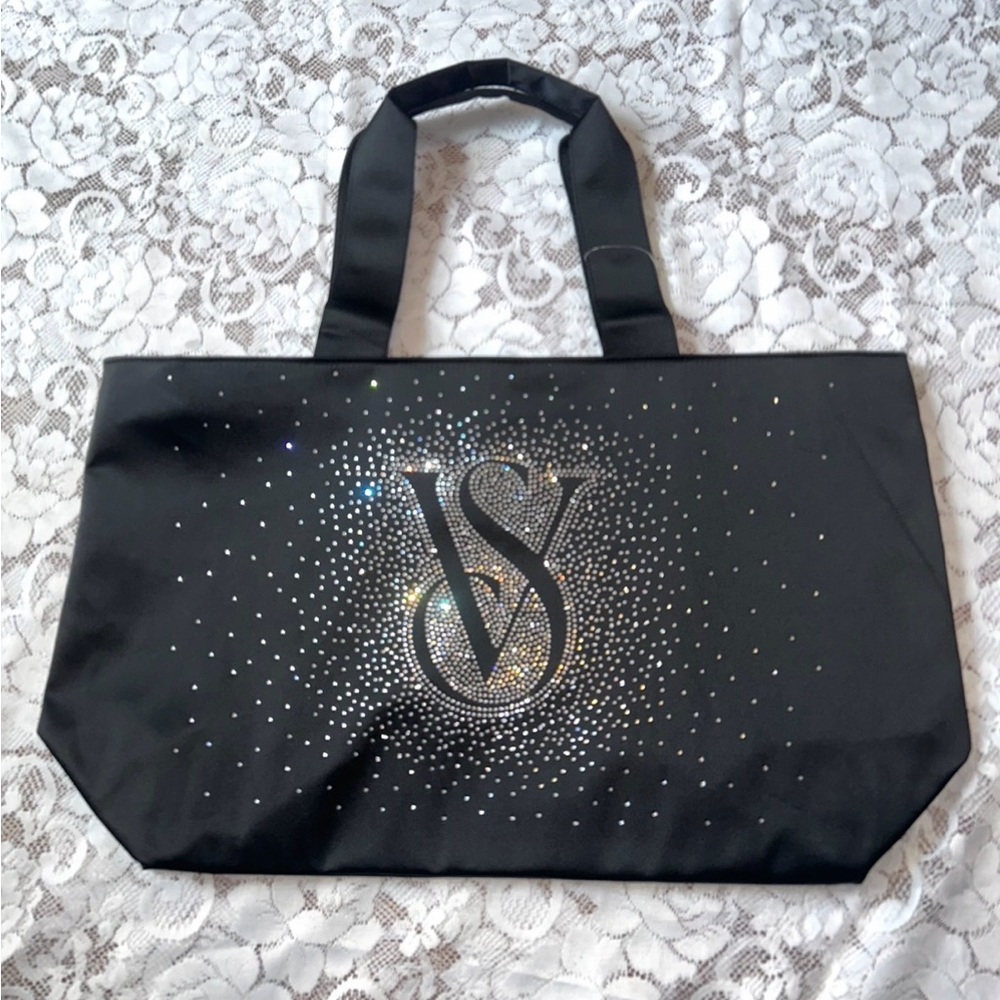 Y2K Victoria’s Secret RARE Glam Bejeweled Rhinestone Logo Tote Bag